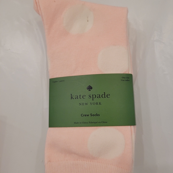 kate spade Accessories - Kate Spade Pink and White Crew Socks 3 Pairs
